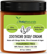 RaGaNaturals Natural Moisturizing Cream - Body & Face Moisturizer for Dry to Very Dry, Sensitive Skin - Unscented Body Cream with Vitamin E & Avocado, Argan Oil - Non-Comedogenic, Fragrance Free -8 Oz