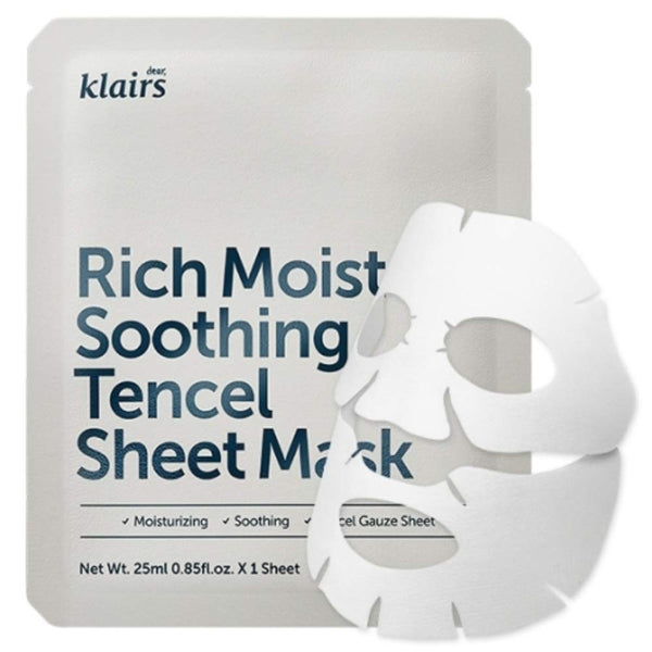 Rich Moist Soothing Tencel Sheet Mask 25ml 10 sheets, Mask full of moisturizing nutrients