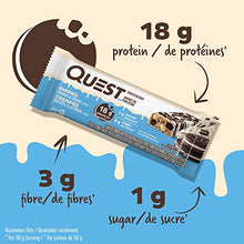 Quest Nutrition Dipped Bar Cookies & Cream, High Protein, High Fibre, Low Sugar, Low Carb, Keto Friendly, 18g Protein, 1g Sugar, 12ct