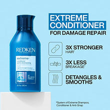 Redken Extreme Shampoo and Conditioner Set, 3 Bundle Pack for Damaged Hair Repair, Hair Strengthen, Infused With Proteins