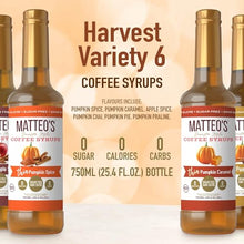 Matteo's Barista Style Sugar-Free Coffee Syrup, 6 Flavour Harvest Variety Pack, Zero Calories and Sugar, Keto-Friendly Coffee Syrups, Delicious Flavoured Coffee Syrup - 25.4 oz Syrup Bottles