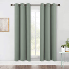 NICETOWN Grommet Blackout Curtains 72 Inches Long 2 Panels, Privacy Protection Light Blocking Solid Thermal Greyish Green Window Drapes for Living Room, 42 Inches Wide