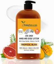 RaGaNaturals Mango Body Lotion - Refreshing Tropical Shea Butter Lotion with Argan and Avocado Oil - Plant Based, All Natural, No Artificial Flavor, Mango and Grapefruit Fragrance, Non-Greasy, Vegan, Cruelty-Free, Deeply Nourishing Moisturizer, Hydrate Dr