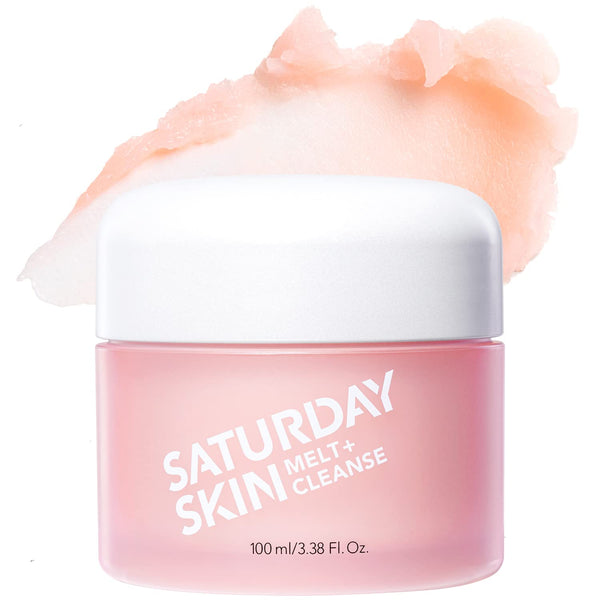 Saturday Skin Melt + Cleanse Makeup Remover Balm Daily Cleansing Facial Balm to Oil Double Face Wash Vegan Remove Waterproof Makeup and Mascara 3.38 Fl.Oz.