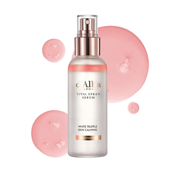 d'alba Piedmont Italian White Truffle Vital Spray Serum, Vegan Skincare, Calming and Hydrating Facial Mist with White Truffles for Red and Sensitive Skin, Glow Serum, Surfactant Free, All in One Care, Korean Skincare