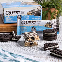 Quest Nutrition Dipped Bar Cookies & Cream, High Protein, High Fibre, Low Sugar, Low Carb, Keto Friendly, 18g Protein, 1g Sugar, 12ct