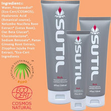 Sutil Lube - Rich Water-Based Personal Lubricant, 120 ml, Silky Smooth, Silicone-Like Feel, Glycerin Free, Paraben Free, and Non-Sticky