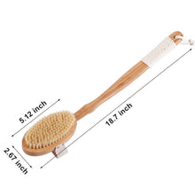 Wet Dry Body Brush Exfoliator 2 Pack, COINPOTIA Bamboo Bath Shower Scrub Brushes with Detachable Long Handle, Boar Bristles Brush Exfoliates Dead Skin, Back Scrubber Exfoliator Massage Women Men Old