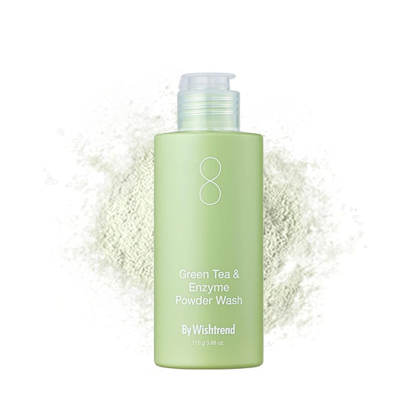 BY WISHTREND Green Tea & Enzyme Powder Wash 3.88 Ounce, All-in-one, Hydrating daily facial cleanser and Gentle exfoliator for pores and blackheads