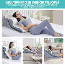 Wedge Pillow for Sleeping, Orthopedic Bed Wedge Pillow Set, 15-in-1 Adjustable Memory Foam Wedge Pillow Post Surgery, 9 &16 & 20 inch Height 3-in-1 Incline Pillows Wedges for Acid Reflux/Snoring