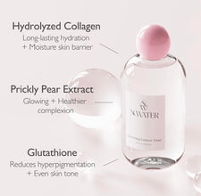 NOWATER Refreshing Essence Toner | Hydrating Facial Toner | Instant Glow | Hydrolyzed Collagen, Niacinamide, Glutathione | Korean Skin Care for Face (10.14 fl.oz)