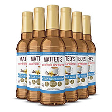 Matteo's Barista Style Sugar-Free Coffee Syrup, French Vanilla Flavor, Zero Calorie and Sugar, Keto Friendly, Ideal for Latte, Cappuccino, Espresso, Americano, Indulgent Taste 25.4 Oz 6-Pack