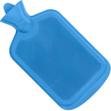 SteadMax [2 Pack] Hot Water Bottles, 2L (68oz) Natural Rubber -BPA Free- Durable Large Hot Water Bag for Hot Compress and Heat Therapy, Pain Relief Heating Pad, (Blue)