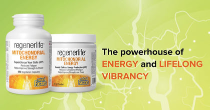 Natural Factors Regenerlife Mitochondrial Energy, 81 g Powder, Boosts Cellular Energy Production (ATP), Reduces Symptoms of Fatigue, Includes: Acetyl-L-Carnitine, Coenzyme Q10, L-Glutathione