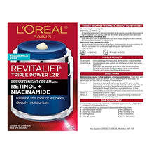 L’Oréal Paris Retinol Pressed Night Cream with Niacinamide, Reduces the Look of Wrinkles & Hydrates Skin, Revitalift Triple Power LZR, 47 ml