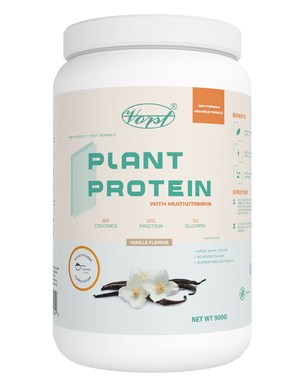 VORST Vegan Protein Powder Vanilla with Multivitamins 900g 45 Servings | Natural Plant Based Pre, Post Workout & Meal Replacement Shake | 1 Jar