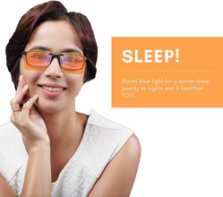 Vyzia Clip On Blue Light Blocking Glasses for Sleep | Fits Over Prescription Glasses, Orange Lenses Help Reduce Computer Eye Strain and Induce Sleep