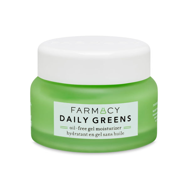 Farmacy Face Moisturizer - Daily Greens Oil Free Facial Moisturizer with Polyglutamic + Hyaluronic Acid - Gel Moisturizer that Reduces Shine, Clears Pores + Balances Oil - Fragrance-Free (50ml)