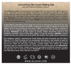 GLO24K Facial Peeling Gel with 24k Gold and Potent Vitamins. For optimal Exfoliation, Peeling, and Microdermabrasion. Restore and Revive your Skin!