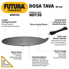 FUTURA DT-30 Dosa Tava Nonstick Indian, 12-inch, Black