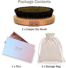 VERYOND Copper Body Brush Dry Skin Brush with Ion Charged Bristles Dry Brushing, Exfoliating Body Brush,Reduce Stress, Wood