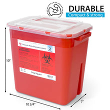 Sharps Container 2 Gallon, Sharps Containers for Home Use, Needle Disposal Containers, Sharps Bin, Professional Grade Biohazard Containers, Sharps Box for Needles - 3 Pack