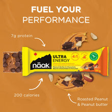 NÄAK Ultra Energy Bars, Peanut Butter Chocolate, Performance and Endurance Snack Bars, 12 count, 50g | 7g High Protein, 7g Fiber, 180mg Electrolytes, Vegan, Plant-based Protein, Non GMO