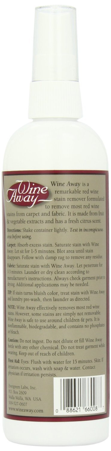 Wine Away Red Wine Stain Remover - Perfect Fabric Upholstery and Carpet Cleaner Spray Solution - Removes Wine Spots - Wine Out - Zero Odor - Spray and Wash Laundry to Vanish Stain - 12 Ounce, Set of 3