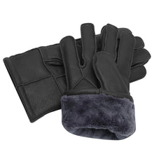 Harssidanzar Winter Leather Gloves For Mens Warmth Shearling Lined Leather Gloves Cold Weather Driving Gloves SM042CA,Black, Size,L