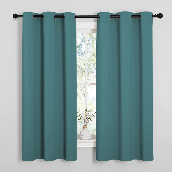 NICETOWN Blackout Curtains 2 Panels for Bedroom- Thermal Insulated Grommet Blackout Curtains 63 Inches Long for Living Room/Kitchen Rideaux occultants (2 Panels, W42 x L63 -Inch,Sea Teal)