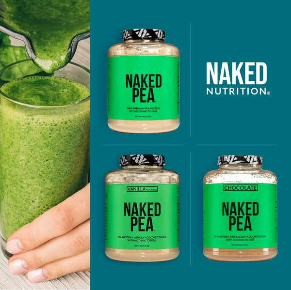 NAKED PEA - 100% Pea Protein Isolate from North American Farms - 5lb Bulk, Plant Based, Vegetarian & Vegan Protein. All 9 Essential Amino - Easy to Digest - Speeds Muscle Recovery - Non-GMO - No Preservatives - Gluten Free, Lactose Free, Soy Free - 76 Ser