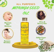 Zest Of Moringa | Nourishing Skin and Face Moisturizer Multi Vitamin Oil | Pure Moringa Face Serum | Moringa Face Oil and Hair Oil | Day and Night Treatment | Useful for Dry Skin and Dry Hair - 100ml