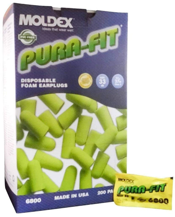 Pura-Fit Single-Use Earplugs, Cordless, 33NRR, Bright Green, 200 Pairs