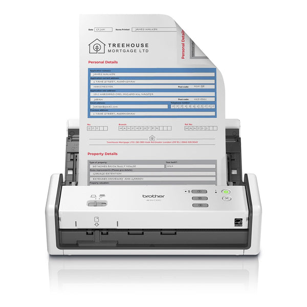 Brother ADS-1300 Compact Desktop Scanner | Scan Speeds of Up to 30ppm | Single Pass Double-Sided Scanning