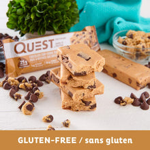 Quest Nutrition Chocolate Chip Cookie Dough Flavour Protein Bar, High Protein, High Fibre, Low Sugar, Keto Friendly, 21g Protein, 1g Sugar, 12ct