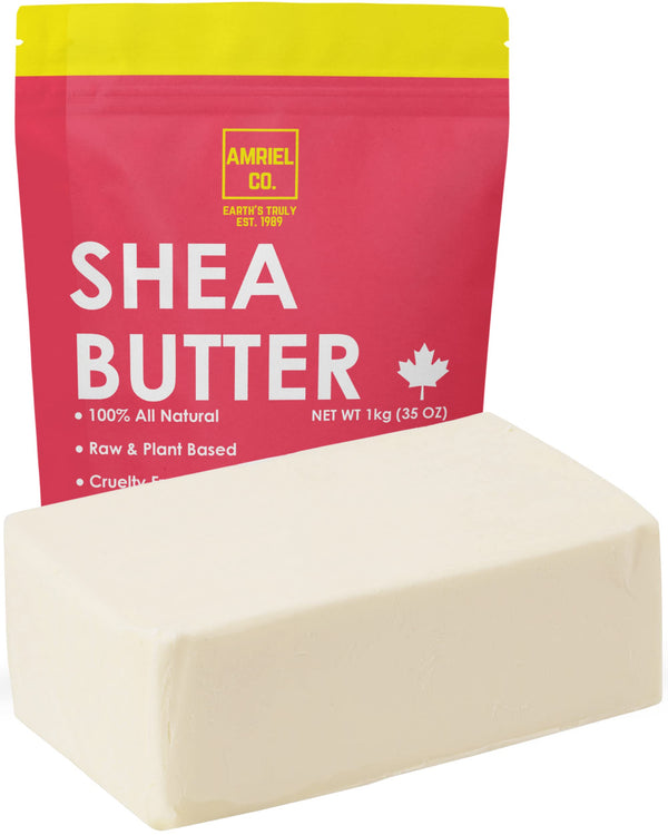 Shea Butter Organic (1kg /2.2lb Value Pack) Premium Quality Ivory Moisturizer| Sourced From Africa and Packed in Canada| Great For Hair,Skin and DIY| Use Alone Or In Lip Balms, Lotions, Soap and More| By Amriel Co.