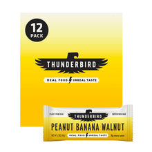 Thunderbird Bars Energy Snack, Gluten-Free with Protein, Healthy Real Food, Vegan Non-GMO, No Added Sugar, Peanut Banana Walnut Flavor (12 Count, 1.7 oz. Bars)