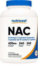 Nutricost NAC (N-Acetyl L-Cysteine) Supplement (600mg, 240 Capsules) - Non-GMO, Gluten Free