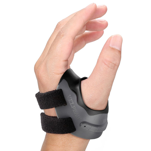 Velpeau CMC Thumb Brace for Osteoarthritis - with Shape-memory Restriction Splint, CMC Joint Stabilizer, Basal Thumb Arthritis Pain Relief and Support for Women and Men (Black, Left Hand, Small)