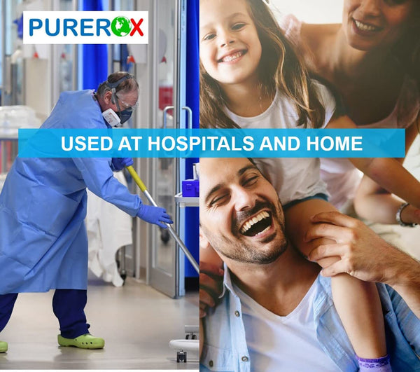 PUREROX disinfectant (16oz, 2pk) Eliminate bacteria, viruses HIV, Hepatitis, Norovirus, MRSA, fungi. Hospital Grade. Safe Anywhere in Household or Commercial. No residue. Suitable All Surfaces.