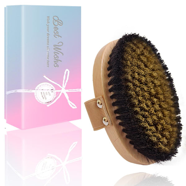 VERYOND Copper Body Brush Dry Skin Brush with Ion Charged Bristles Dry Brushing, Exfoliating Body Brush,Reduce Stress, Wood