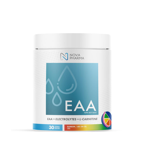 Nova Pharma EAA Supplement – Essential Amino Acids + Electrolytes – Supports Muscle Recovery, Hydration & Performance – Vegan, Sugar-Free, Stimulant-Free – 30 Servings (Rainbow)