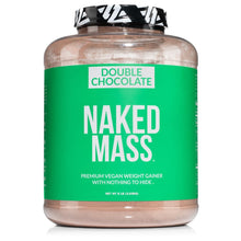 NAKED Double Chocolate Vegan Mass - All Natural Chocolate Weight Gainer Protein Powder - 8Lb Bulk, GMO Free, Gluten Free & Soy Free. No Artificial Ingredients - 1,360 Calories - 11 Servings