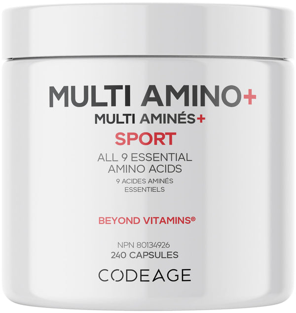 Codeage Multi Amino+ BCAA & EAA Supplement, All 9 Essential Amino Acids, Free-Form Branched-Chain Amino Acid Pills, Sport Supplement, Pre & Post Workout, Vegan, 240 Capsules