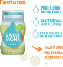 SweetMonk - 100% Pure Original Monk Fruit Sweetener Liquid Sugar Substitute - 1.7oz | No Water Added MonkFruit Extract | 0 Calorie Keto Friendly MonkFruit Drops | Vegan Gluten Free and Kosher (2-Pack)