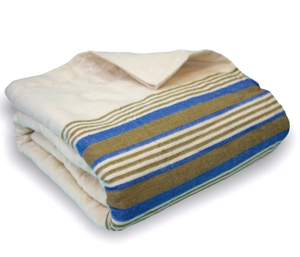 YAFA® Premium Cotton Flannel Blanket, Extra Long Twin Size 72x105 Inches, Soft, Warm, Comfortable Flannel Throw, Home and Hospital Flannel Blanket (Blue Stripe, Twin-72"x105")