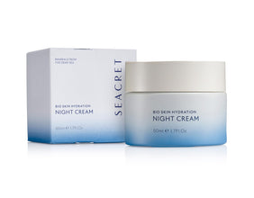 Seacret Bio Skin Hydration Night Cream with Aloe, Niacinamide, Jojoba, Argan Oil, and Dead Sea Minerals – Deeply Moisturizing, assist in Anti-Aging, and Skin-Conditioning Formula, 50ml