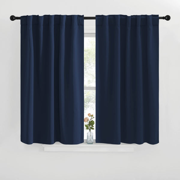 NICETOWN Blackout Curtains Window Drapes - Navy Blue Thermal Insulated Curtain 2 Panels for Boy's Nursery, 42 Inches W by 40 Inches L