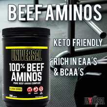 Universal 100% Beef Aminos Tablets | Pure Beef Amino Complex | Full Spectrum EAAs, BCAAs & Protein from Beef Protein Isolate & Pure Desiccated Argentine Beef Liver | 66 Servings, 200 Tablets (Pack of 1)