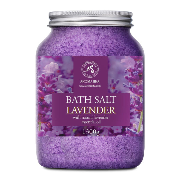 Sea Salt Lavender with Natural Lavender Essential Oil 1300g - Lavender Bath Salts - Best for Good Sleep - Stress Relief - Beauty - Relaxing - Bathing - Body Care